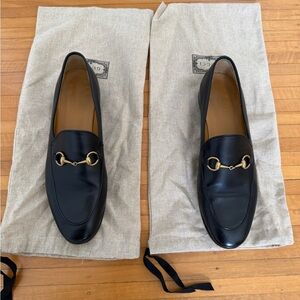 Gucci Black Leather Horsebit Loafers